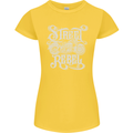 Street Rebel Motorcycles Motorbike Biker Womens Petite Cut T-Shirt Yellow