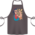 Strong Successful Woman Cotton Apron 100% Organic Dark Grey