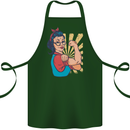 Strong Successful Woman Cotton Apron 100% Organic Forest Green