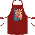 Strong Successful Woman Cotton Apron 100% Organic Maroon