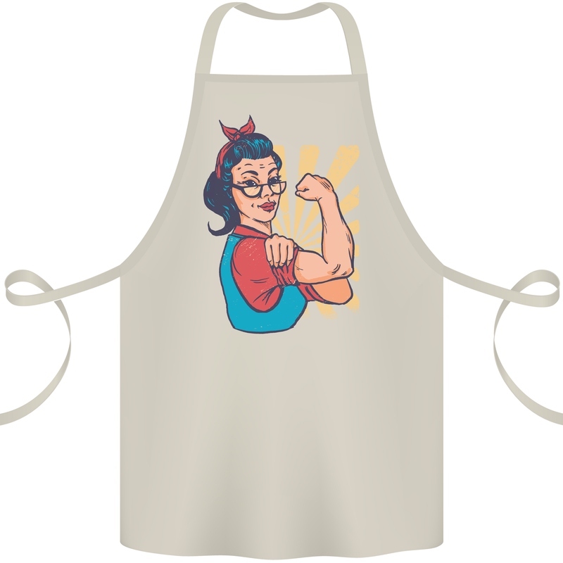 Strong Successful Woman Cotton Apron 100% Organic Natural