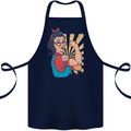 Strong Successful Woman Cotton Apron 100% Organic Navy Blue