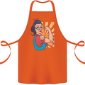 Strong Successful Woman Cotton Apron 100% Organic Orange