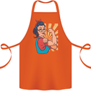 Strong Successful Woman Cotton Apron 100% Organic Orange