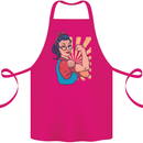 Strong Successful Woman Cotton Apron 100% Organic Pink