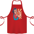 Strong Successful Woman Cotton Apron 100% Organic Red