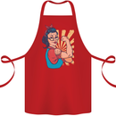 Strong Successful Woman Cotton Apron 100% Organic Red