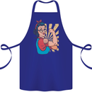 Strong Successful Woman Cotton Apron 100% Organic Royal Blue