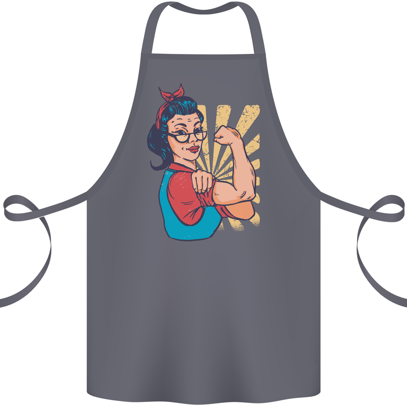 Strong Successful Woman Cotton Apron 100% Organic Steel