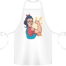 Strong Successful Woman Cotton Apron 100% Organic White