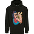 Strong Successful Woman Mens 80% Cotton Hoodie Black