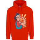 Strong Successful Woman Mens 80% Cotton Hoodie Bright Red