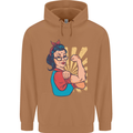 Strong Successful Woman Mens 80% Cotton Hoodie Caramel Latte