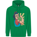 Strong Successful Woman Mens 80% Cotton Hoodie Irish Green