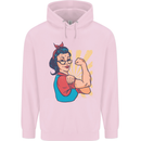 Strong Successful Woman Mens 80% Cotton Hoodie Light Pink