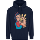 Strong Successful Woman Mens 80% Cotton Hoodie Navy Blue