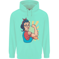 Strong Successful Woman Mens 80% Cotton Hoodie Peppermint