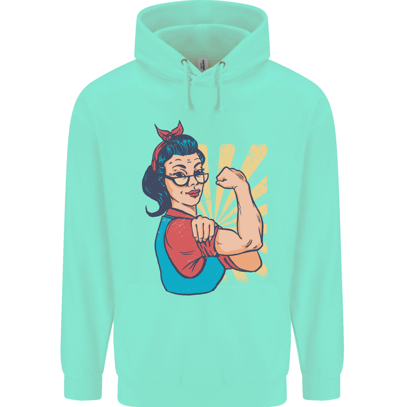 Strong Successful Woman Mens 80% Cotton Hoodie Peppermint