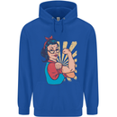 Strong Successful Woman Mens 80% Cotton Hoodie Royal Blue