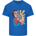 Strong Successful Woman Mens Cotton T-Shirt Tee Top Royal Blue
