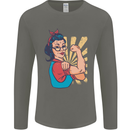 Strong Successful Woman Mens Long Sleeve T-Shirt Charcoal