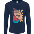 Strong Successful Woman Mens Long Sleeve T-Shirt Navy Blue