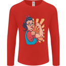 Strong Successful Woman Mens Long Sleeve T-Shirt Red