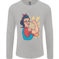 Strong Successful Woman Mens Long Sleeve T-Shirt Sports Grey