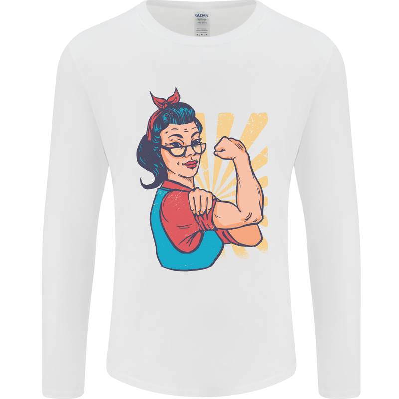 Strong Successful Woman Mens Long Sleeve T-Shirt White