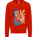 Strong Successful Woman Mens Sweatshirt Jumper Bright Red