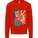 Strong Successful Woman Mens Sweatshirt Jumper Bright Red