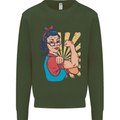 Strong Successful Woman Mens Sweatshirt Jumper Forest Green