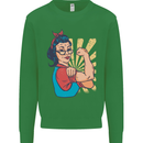 Strong Successful Woman Mens Sweatshirt Jumper Irish Green