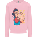 Strong Successful Woman Mens Sweatshirt Jumper Light Pink