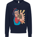 Strong Successful Woman Mens Sweatshirt Jumper Navy Blue