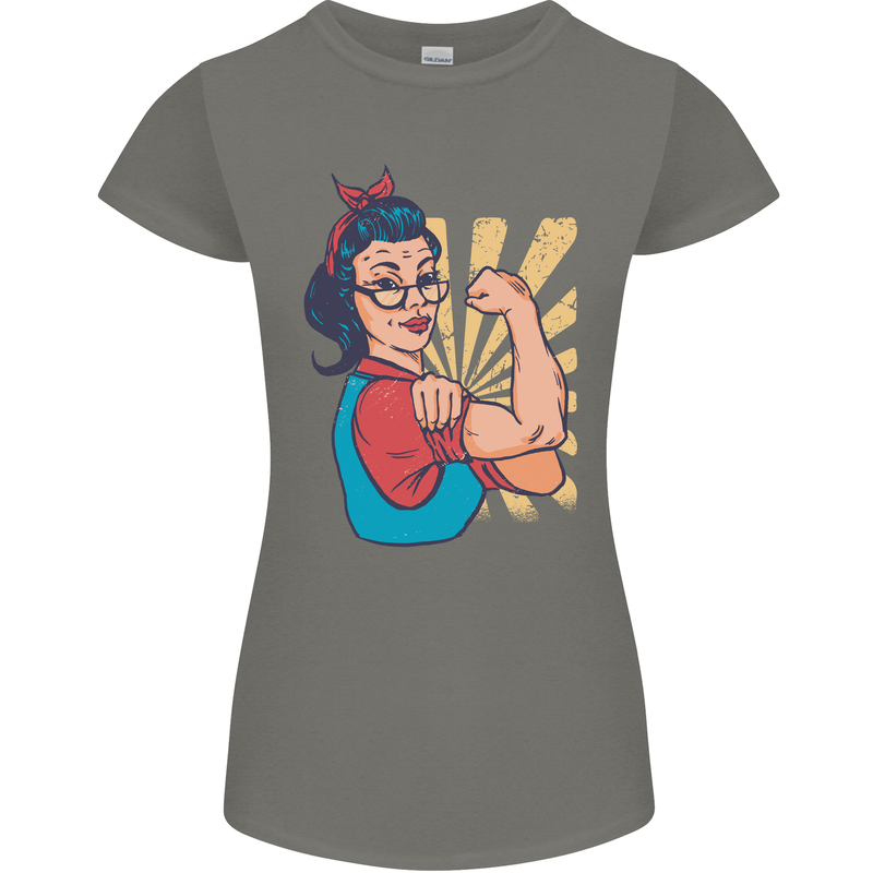 Strong Successful Woman Womens Petite Cut T-Shirt Charcoal