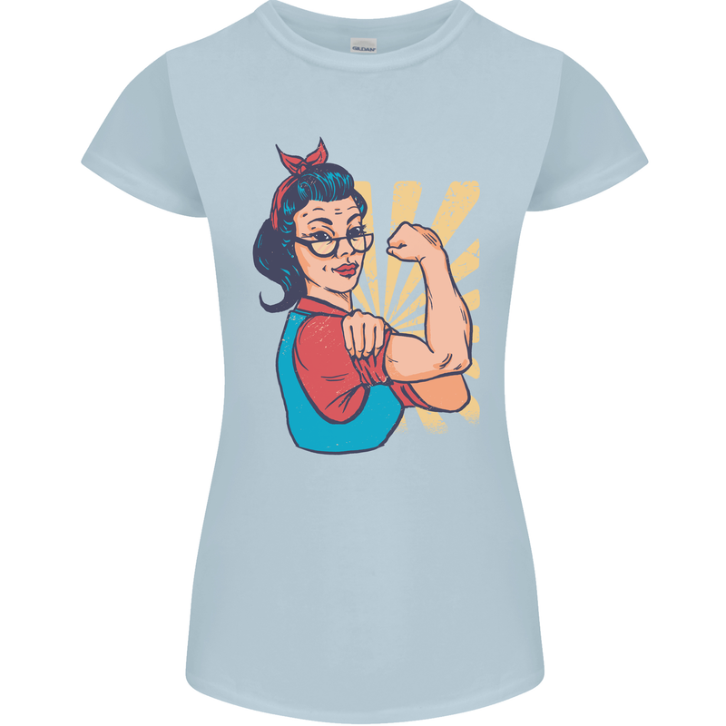 Strong Successful Woman Womens Petite Cut T-Shirt Light Blue