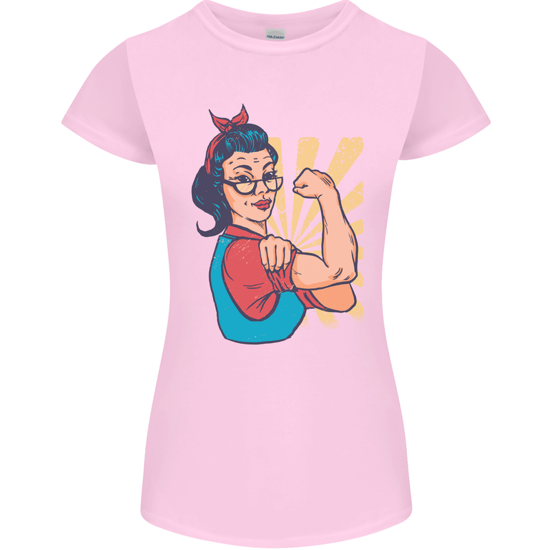 Strong Successful Woman Womens Petite Cut T-Shirt Light Pink