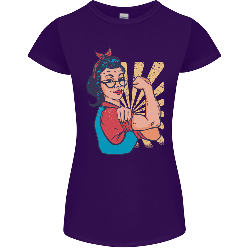 Strong Successful Woman Womens Petite Cut T-Shirt Purple