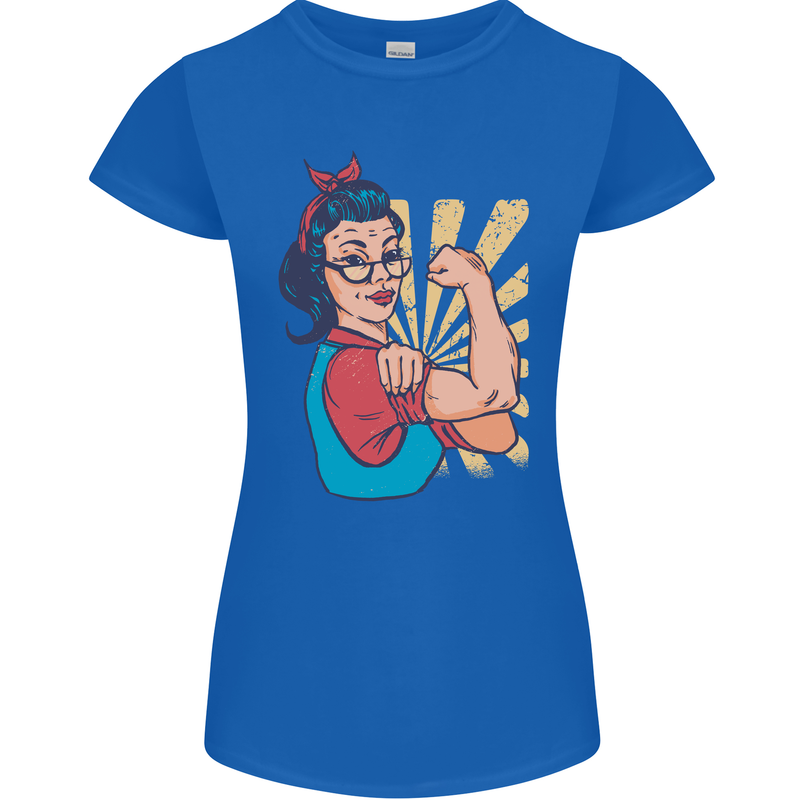 Strong Successful Woman Womens Petite Cut T-Shirt Royal Blue