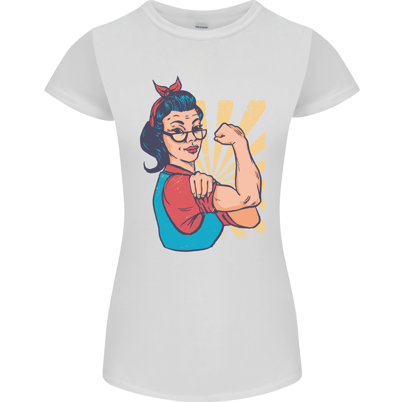 Strong Successful Woman Womens Petite Cut T-Shirt White