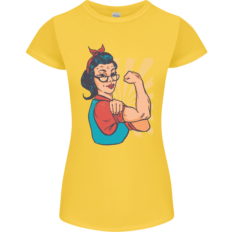 Strong Successful Woman Womens Petite Cut T-Shirt Yellow