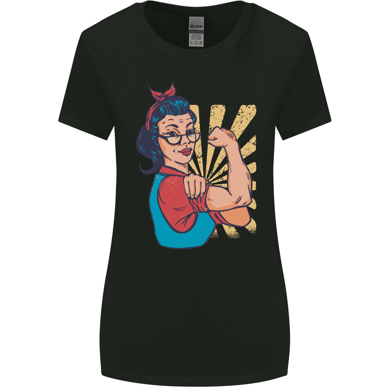 Strong Successful Woman Womens Wider Cut T-Shirt Black