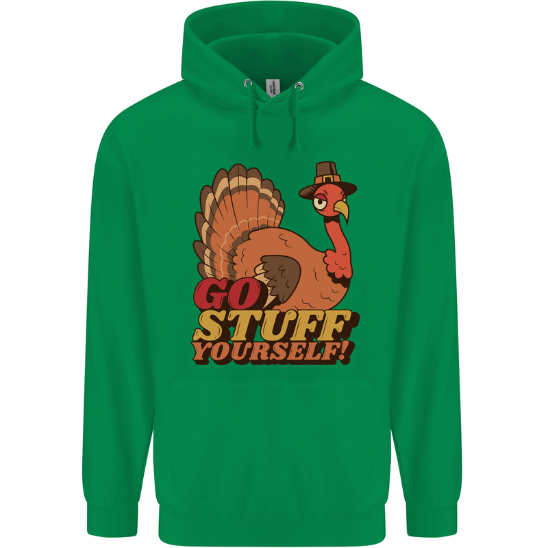 Stuff Yourself Funny Vegetarian Vegan Turkey Childrens Kids Hoodie Irish Green