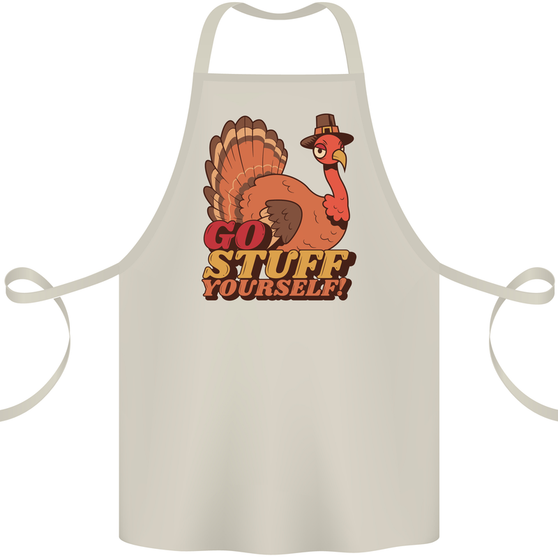 Stuff Yourself Funny Vegetarian Vegan Turkey Cotton Apron 100% Organic Natural
