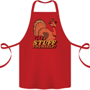 Stuff Yourself Funny Vegetarian Vegan Turkey Cotton Apron 100% Organic Red