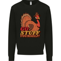 Stuff Yourself Funny Vegetarian Vegan Turkey Kids Sweatshirt Jumper Black