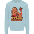 Stuff Yourself Funny Vegetarian Vegan Turkey Kids Sweatshirt Jumper Light Blue