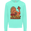 Stuff Yourself Funny Vegetarian Vegan Turkey Kids Sweatshirt Jumper Peppermint