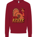 Stuff Yourself Funny Vegetarian Vegan Turkey Kids Sweatshirt Jumper Red